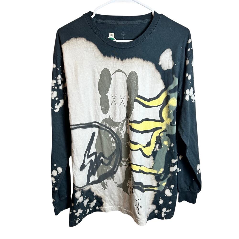 Travis Scott Cactus Jack + Kaws For Fragment Long Sleeve Tshirt Size Medium